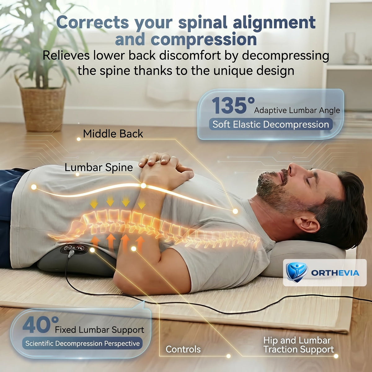 ORTHEVIA OrthoVital™ Pro 3-in-1 Back Massager